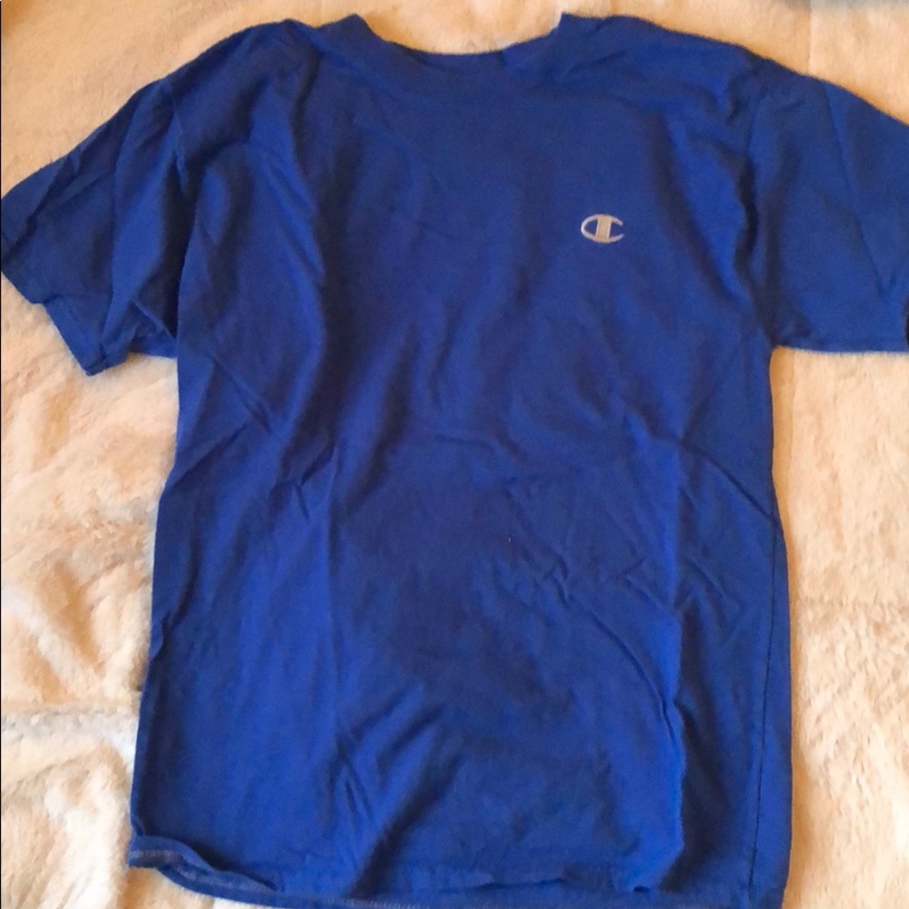 blue champion t-shirt